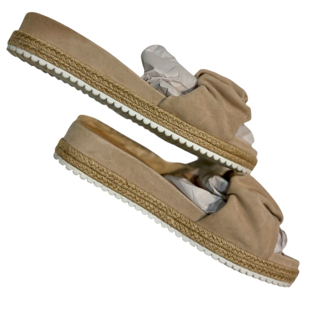 Kate Spade New York Women's Zira Slide Sandals in Tan Suede EUC Clean & Cute!